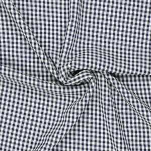 Seersucker ruit stof, 4mm, donkerblauw/offwhite. P208