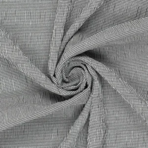 Seersucker smog stof, fijne ruit, zwart/wit. P226