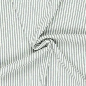 Seersucker streep stof, crème/oudblauw. P202