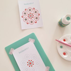 D.i.y. kaart Bedankt voorbedrukt patroon Dot Under