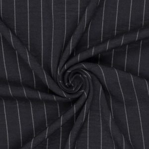 Soepel vallende wide streep stof, donkerblauw/offwhite. X1165