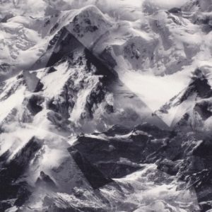 Sportswear jersey stof, bergen print, grijs/wit. LYN012