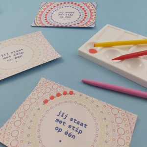 set 15 ansichtkaarten: 10 d.i.y. + 5 voorbeelden