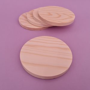 Populair: set van 5 onderzetters hout  Ø 9 cm