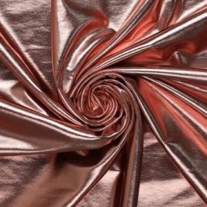 Stretch lamee metallic stof, lichtroze. C535