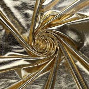 Stretch lamee metallic stof, champagne. C537