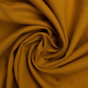 Stretch linnen stof, mosterd geel. SL218