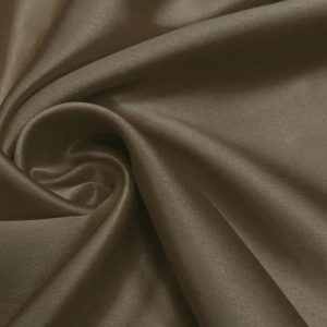 Stretch satijn stof donker kaki. ST170