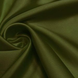 Stretch satijn stof, olijfgroen. ST312