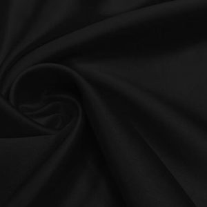Stretch satijn stof zwart. ST999