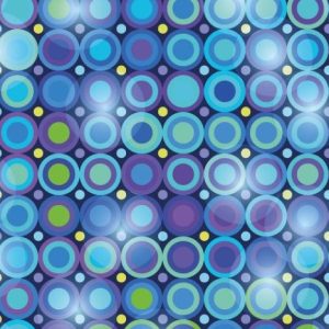 Texture burlington bi-stretch stof, retroprint, blauw/groen/paars. FNT15