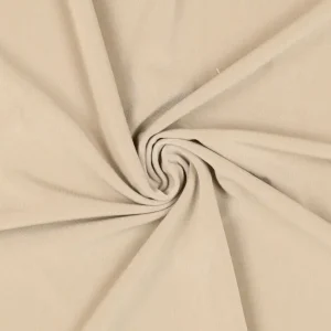 Travel jersey stof, 1mm rib, beige. A0517