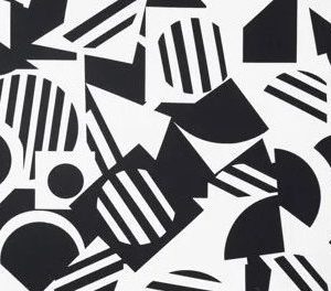 Travel stof, art decoprint, zwart/wit. X1016