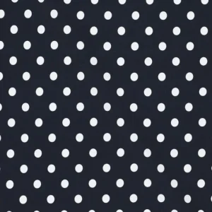 Travel stof, stip print, donkerblauw/wit. P472