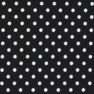 Travel stof, stip print, zwart/wit. P473