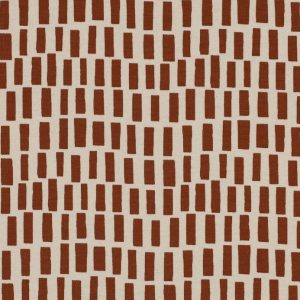 Tricot katoen stof, GOTS, strepen print, camel/naturel. P623