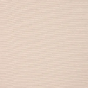 Tricot katoen stof, fijn streepje, wit/zand. Y1022