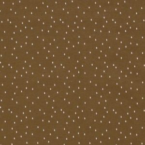 Tricot katoen stof, stipjes, bruin/wit. C571