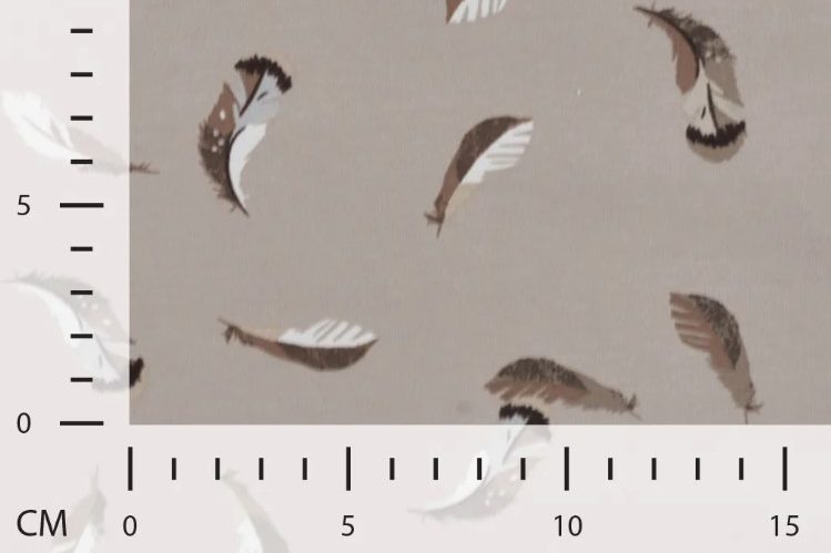 Tricot katoen stof, verenprint, beige. X640 - Afbeelding 4