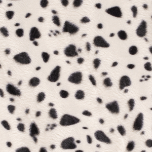 Velboa stof, dalmatiër print, zwart/wit. V4499.51