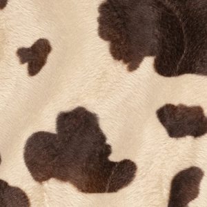 Velboa stof, koeienprint, beige/bruin. V4500.52