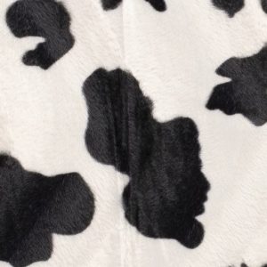 Velboa stof, koeienprint, offwhite/zwart. V4501.51