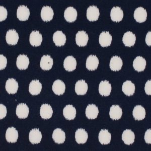 Viscose chally stof, dots, blauw/wit. C296