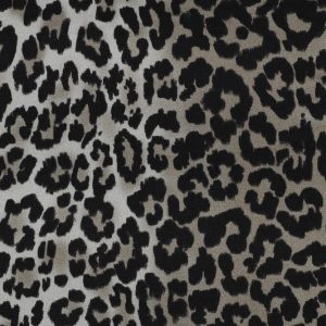 Viscose jersey stof, panterprint, zwart/grijs/kaki groen. Y896