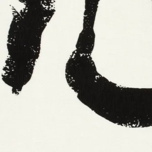 Viscose nylon twill stof, bedrukte abstracte print, wit/zwart. Y261