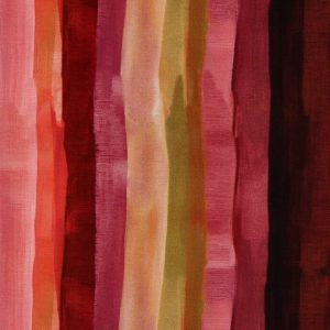 Viscose radiance stof, digitale streep, bordeaux/oudroze/groen/oranje. P501