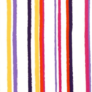 Viscose stof, strepen, offwhite/roze/paars/geel. Z0953