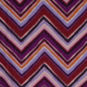 Viscose stof, soepel vallend, zizagprint met lurex draadje, paars/lila/oranje/bordeaux. X793