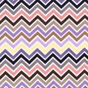 Viscose stretch stof, zigzagprint, roze/grijs/bruin/geel. C376