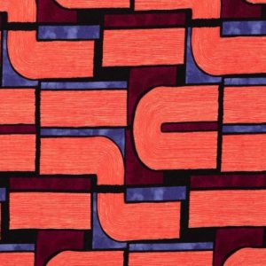 Viscose tricot stof, tubesprint, rood/bordeaux/paars/zwart. X011