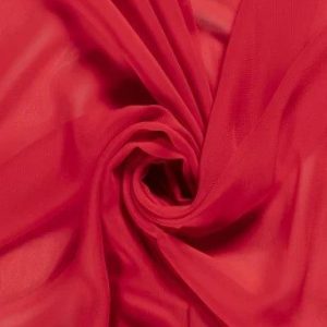 Voile chiffon stof, rood. VC016