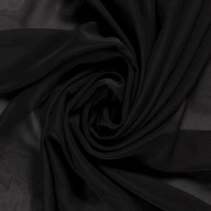 Voile, chiffon stof , zwart. VC069