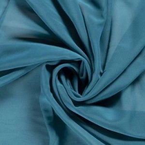 Voile, chiffon stof petrol blauw. VC124