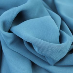 Voile chiffon stof, jeansblauw. VC003