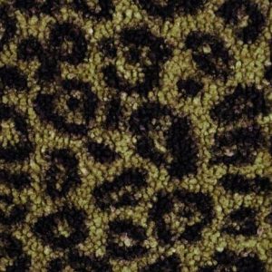 Bouclé stof, panterprint, groen/zwart. W0599