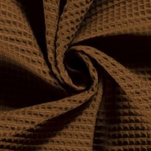 Wafeldoek stof, mokka bruin. WA055