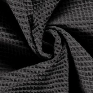 Wafeldoek stof, antraciet grijs. WA068