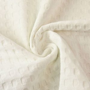 Wafeldoek stof, groot / grof, off white. WAG020