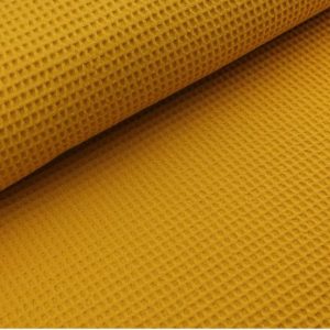 Wafeldoek stof, oker geel. WA030