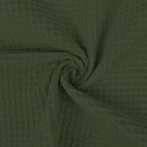 Wafeldoek stof, legergroen. WA28