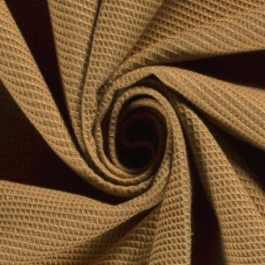 Wafeldoek stof, camel. WA053