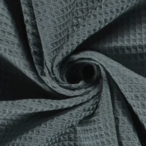 Wafeldoek stof, oud blauw. WA007