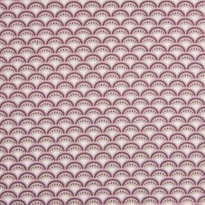Katoen stof, boogjes, oud paars/roze/off-white. Z0225