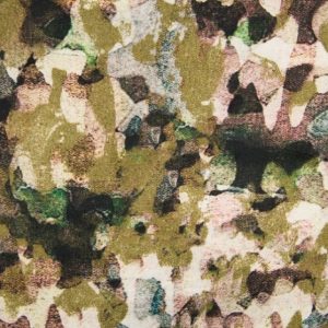 Cupro katoen stof, gevlekt/legerprint, groen/bruin. Z0342