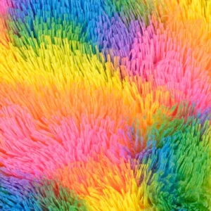Zacht aanvoelende stof, harig, neon kleuren. Y366