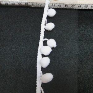 Bolletjesband middel wit, B1032